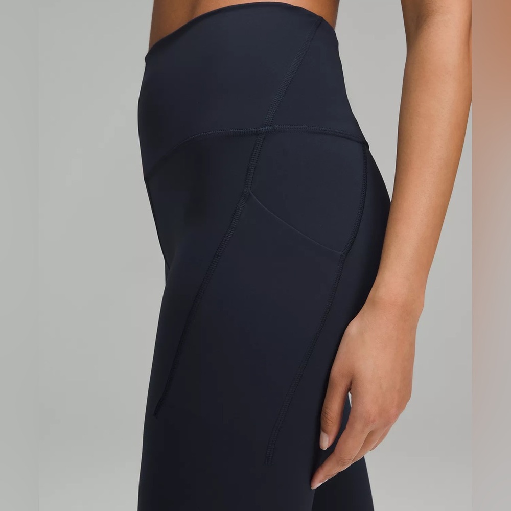 NWT 12 Lululemon Wunder Train High-Rise Tight Pockets 25" True Navy Blue NEW - Picture 2 of 4